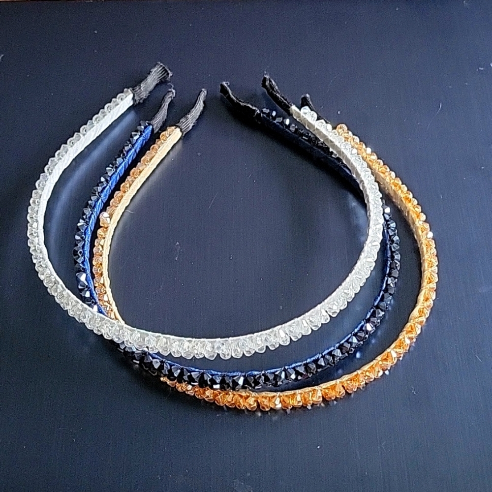 3 crystal head bands